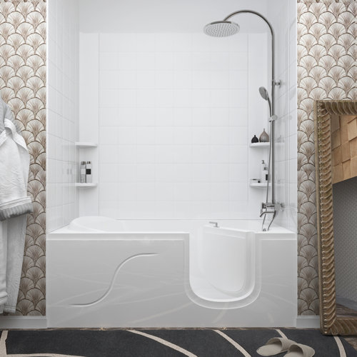 Therapeutic Tubs Ashton 59.6'' x 30'' Walkin Soaking Acrylic Bathtub